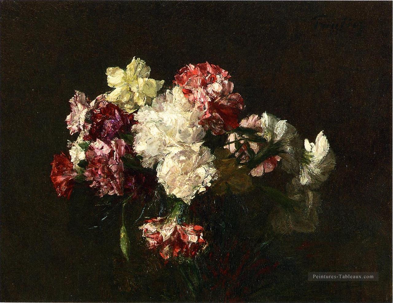 Oeillets peintre de fleurs Henri Fantin Latour Peintures à l'huile